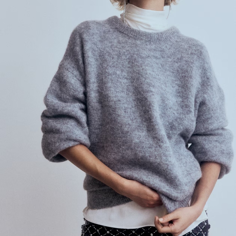 H&M Soft Gray Women's Crew Neck Sweater